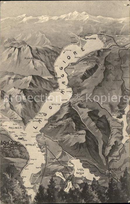 Lago Maggiore Panoramakarte Locarno Varese Pallanza