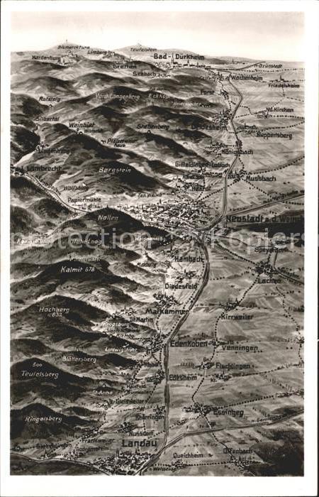 Neustadt Weinstrasse Panoramakarte Landau Bad Duerkheim Bergstein