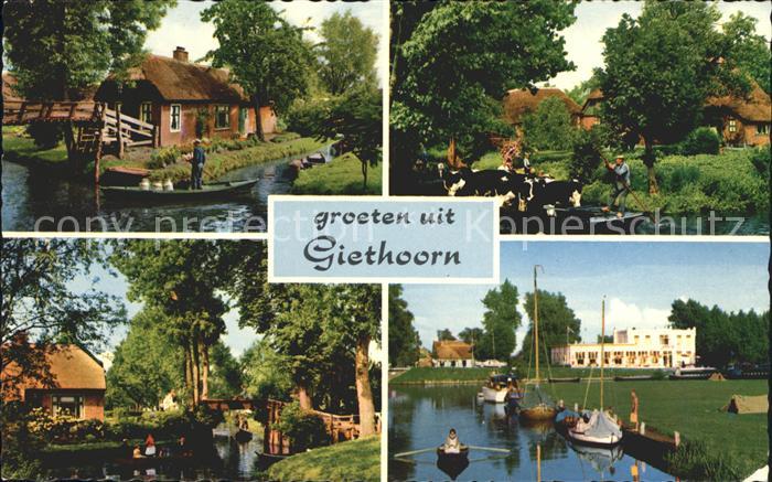 Giethoorn Bondshotel Cafe Restaurant Wapen Van Giethoorn Boote Kuehe