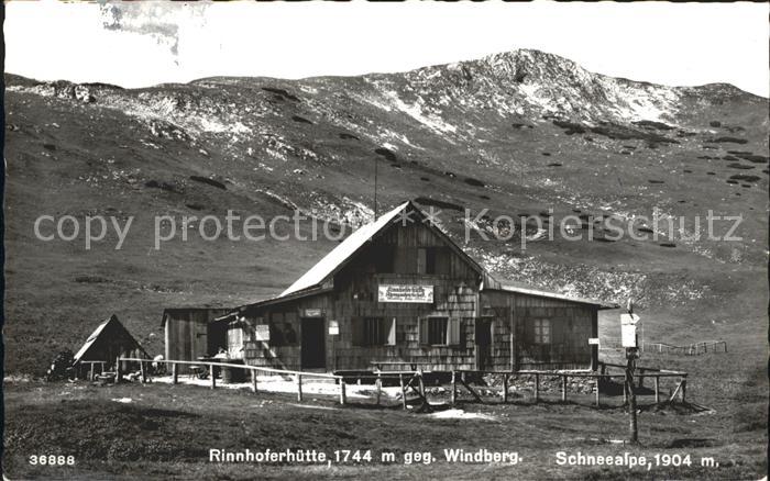 Rinnhoferhuette Windberg Schneealpe