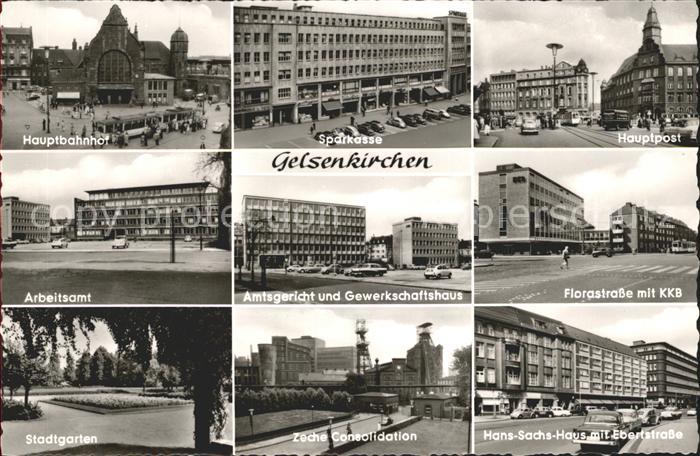 GELSENKIRCHEN NRW Sparkasse Amtsgericht Gewerkschaftshaus Hauptpost Hauptbahnhof