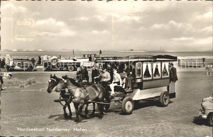 Norderney Nordseebad Hafen Pferdefahrt