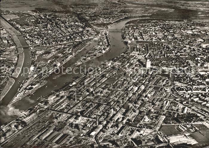Ludwigshafen Rhein Fliegeraufnahme Badische Anilin Soda Fabrik AG