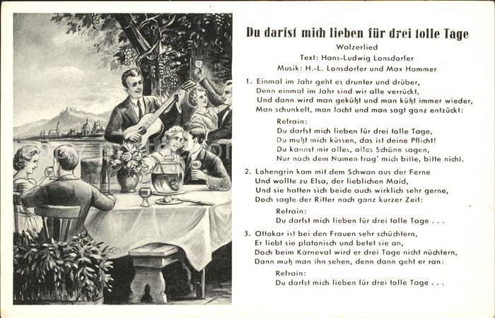 Liederkarte Du darfst mich lieben fuer drei tolle Tage Walzerlied