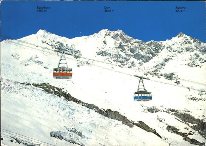 Seilbahn Saas-Fee-Felskinn Laengfluh Mischabelgruppe
