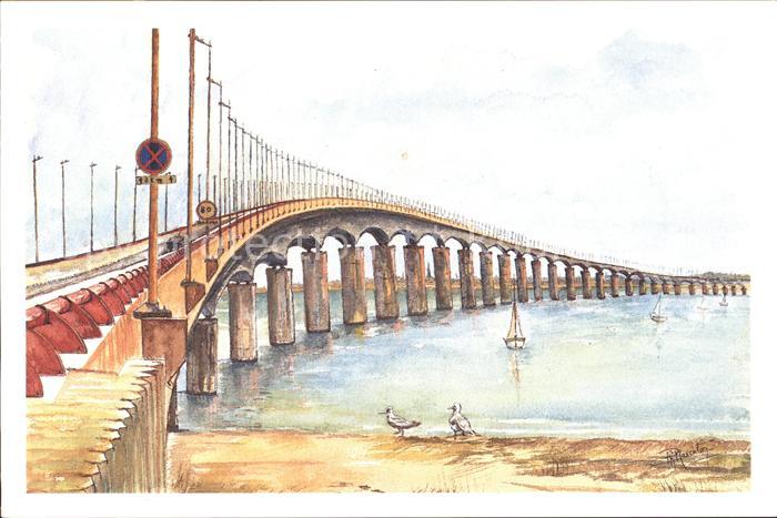 Bruecken Bauwerke Pont Ile de Re Kuenstlerkarte Philippe Moscato