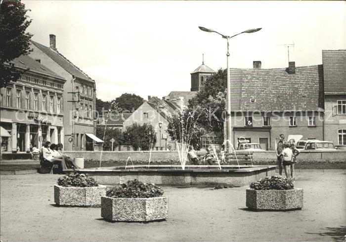 Storkow Mark Markt Springbrunnen