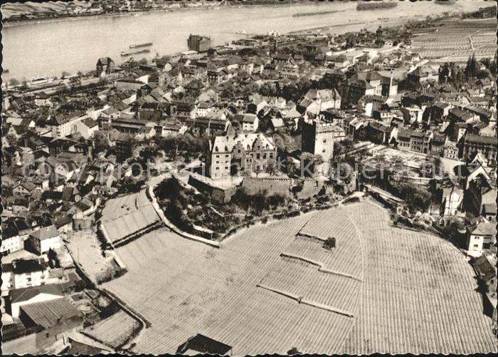 Bingen Rhein Fliegeraufnahme Burg Klopp