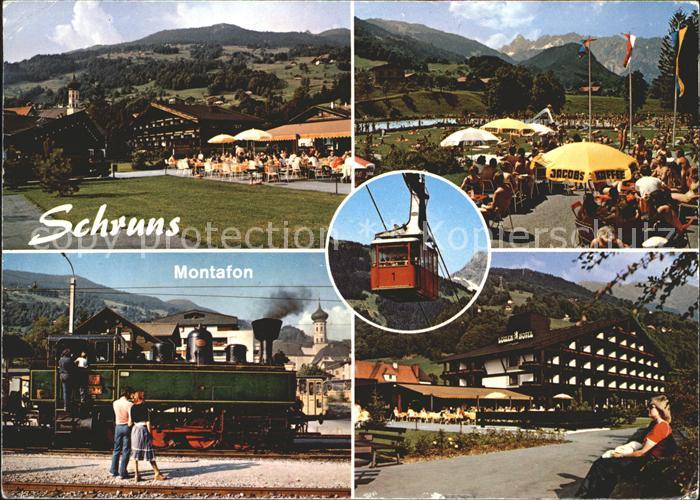 Schruns Vorarlberg Musikpavillon Haus Gastes Alpenbad Dampflokomotive Hochjochba