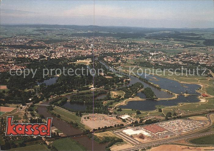 KAssEL  CITY Fliegeraufnahme Stadtpark Karlsaue Fulda Freizeitzentrum Fuldaaue M