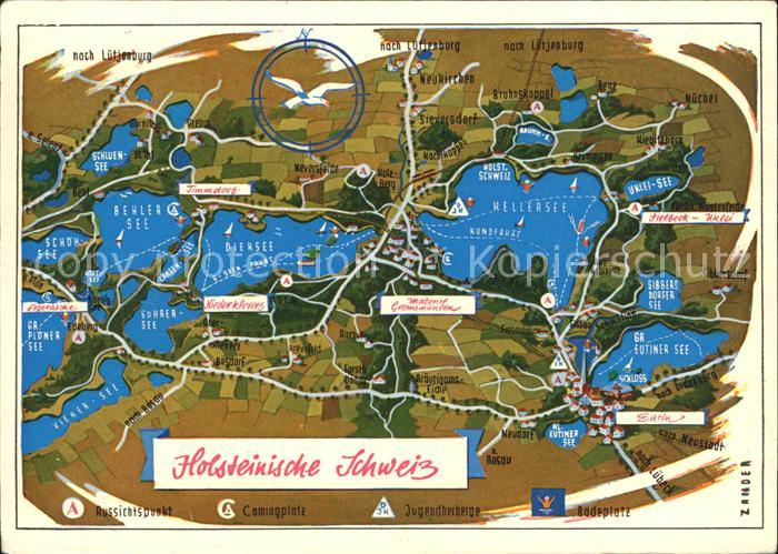 Eutin Schleswig-Holstein Panoramakarte Uklei Timmdorf Neukirchen