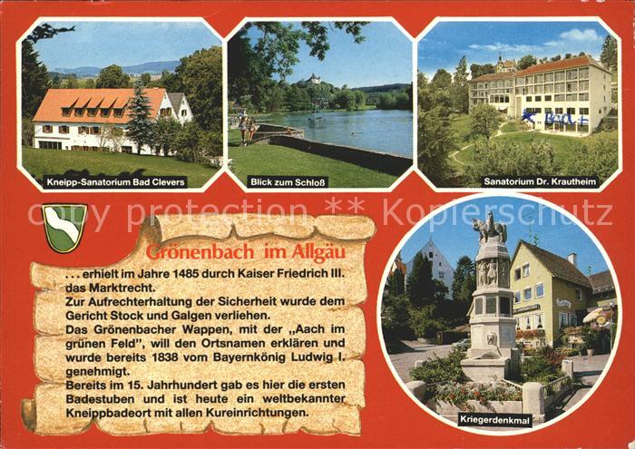 Groenenbach Bad Kneipp Sanatorium Bad Clevers Schloss Sanatorium Dr Krautheim Kr