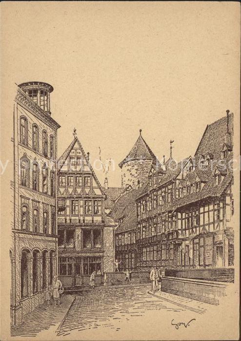 HANNOVER CITY Baudenkmaeler nach Originalen von F O Goy