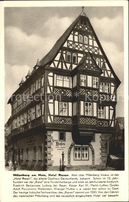 Miltenberg Main Hotel Riesen Fachwerk