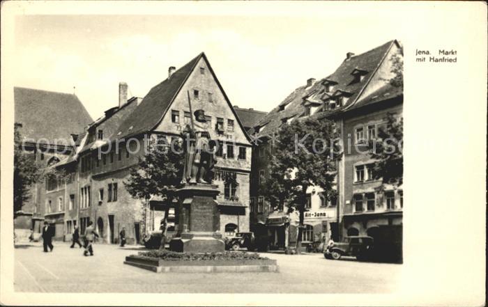 Jena Markt mit Hanfried Denkmal