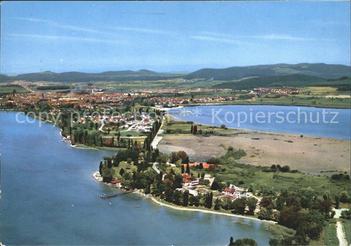 Radolfzell Bodensee Fliegeraufnahme Kursanatorium auf Halbinsel Mettnau