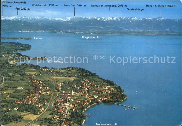 Nonnenhorn Fliegeraufnahme See und Alpen