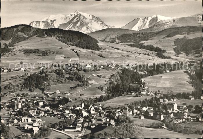 Megeve et le Mont Blanc Fliegeraufnahme