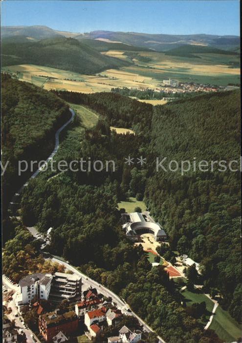 Bad Wildungen Fliegeraufnahme mit Wandelhalle und Reinhardshausen