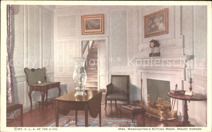 Mount Vernon Virginia Mrs. Washingtons Sitting Romm
