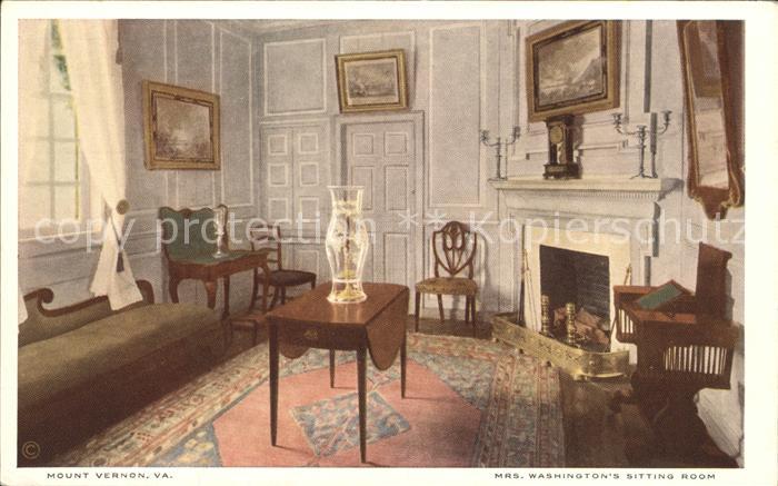 Mount Vernon Virginia Mrs. Washingtons Sitting Room