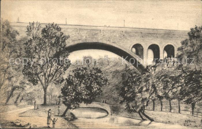 Philadelphia Pennsylvania Henry Avenue Bridge Wissahickon River Kuenstlerkarte