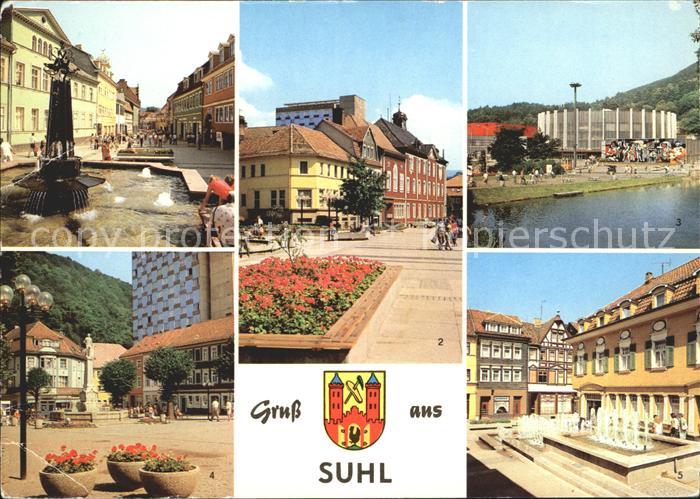 Suhl Thueringer Wald Steinweg Rathaus Stadthalle Karl-Marx-Platz