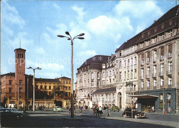 ERFURT  CITY Bahnhofsplatz mit Interhotel Erfurter Hof