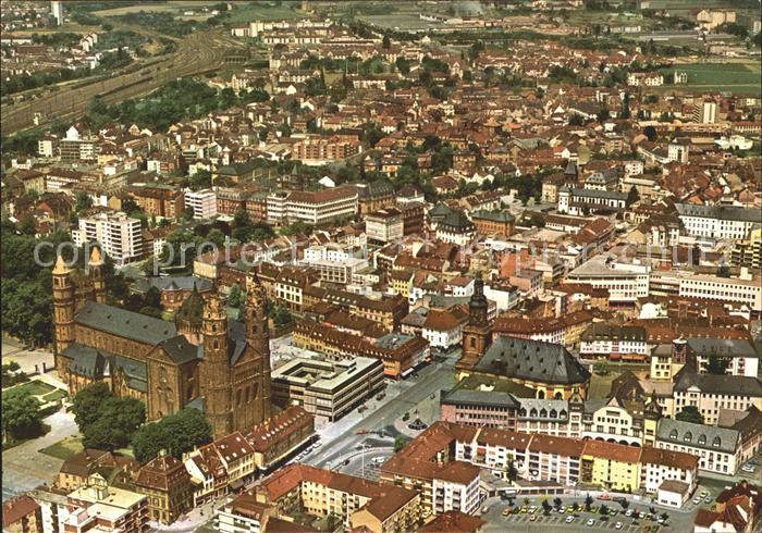 Worms Rhein Fliegeraufnahme