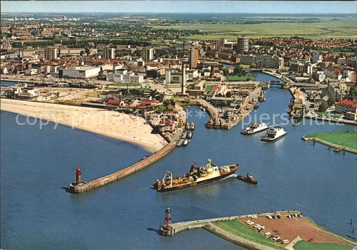 Bremerhaven Fliegeraufnahme Geestemuendung