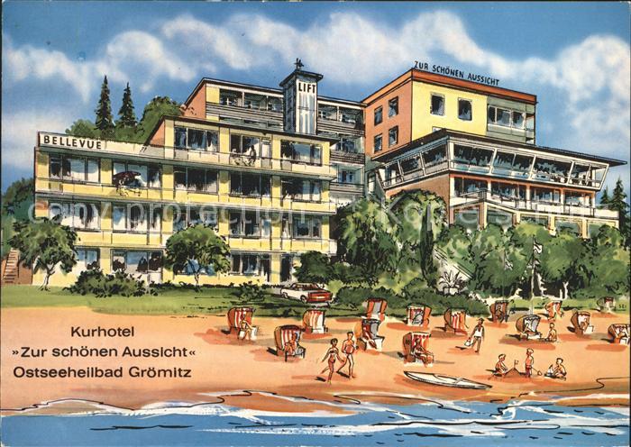 Groemitz Ostseebad Kurhotel zur schoenen Aussicht Kuenstlerkarte Pension haus Lo