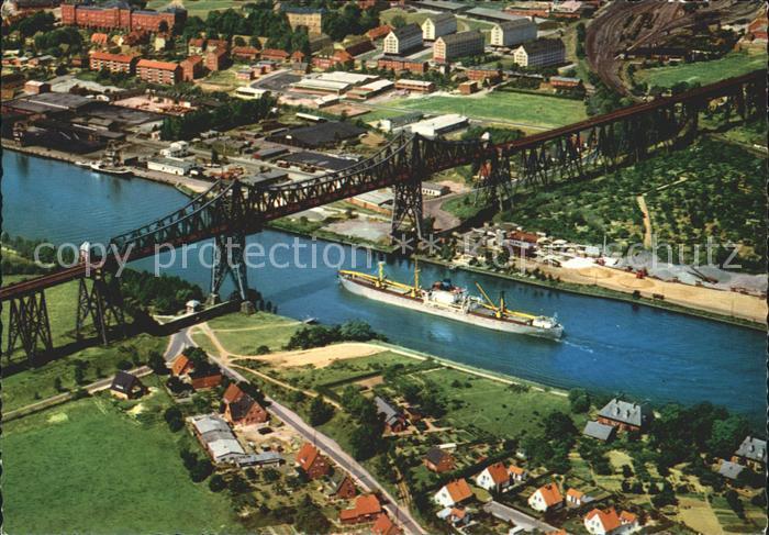 Rendsburg Schleswig-Holstein Fliegeraufnahme Hochbruecke ueber Nord-Ostseekanal