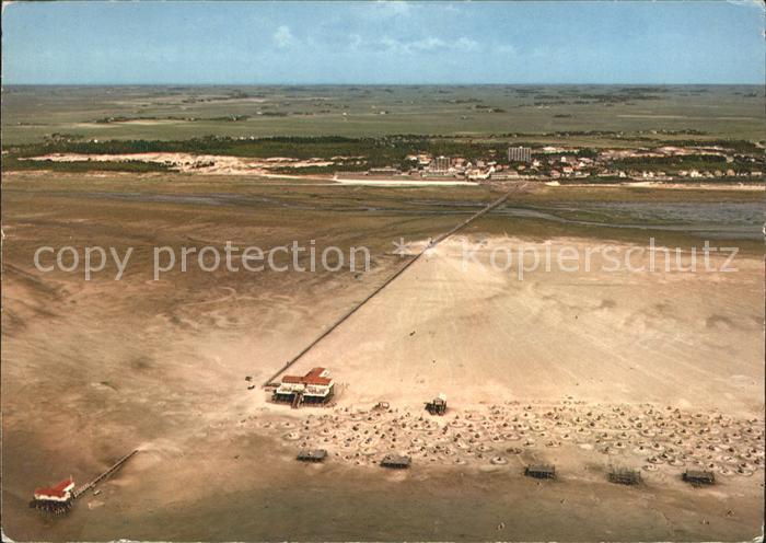 St Peter-Ording Fliegeraufnahme Sandbank mit Arche Noah