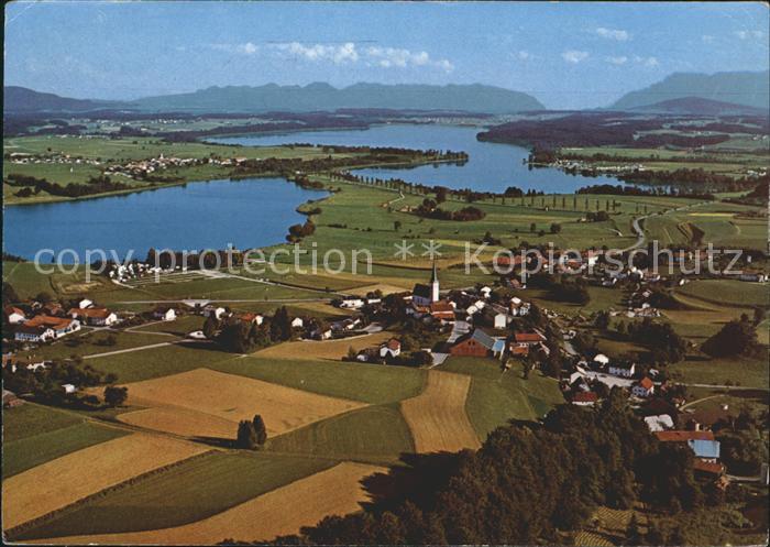 Taching See Fliegeraufnahme mit Tachinger und Waginger See