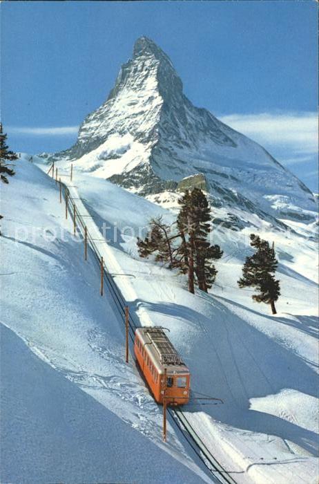 Zahnradbahn Gornergratbahn Riffelalp Zermatt Matterhorn