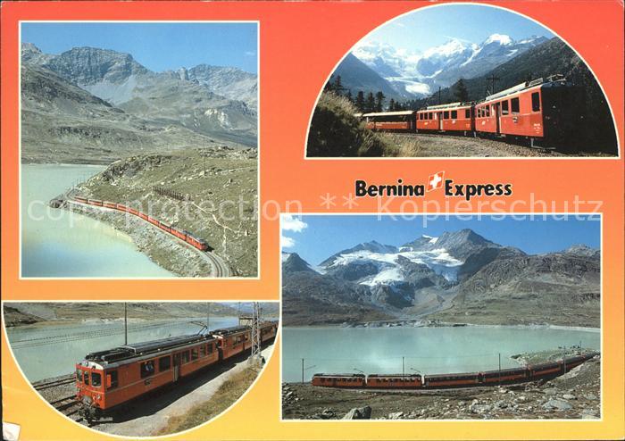 Eisenbahn Bernina-Express Pontresina Alp Gruem