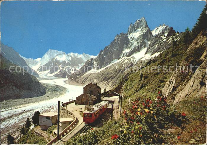 Zahnradbahn Gare Montenvers Mer de Glace Grandes Jorasses Grands Charmoz