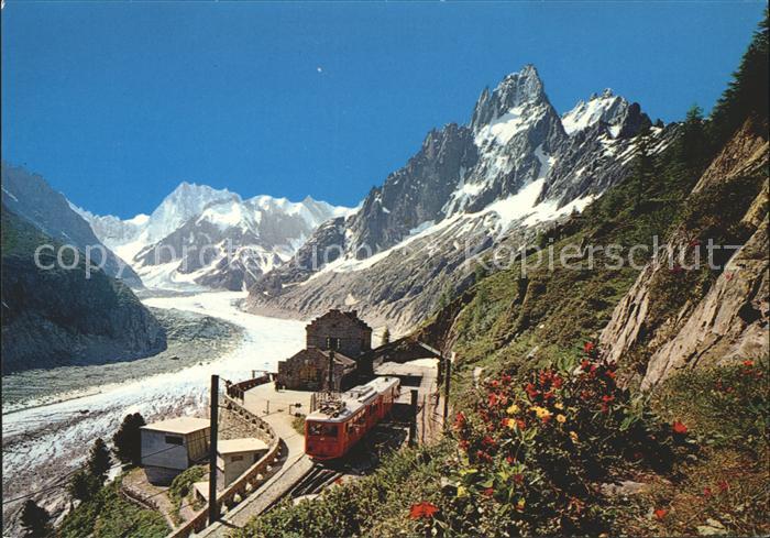 Zahnradbahn Gare Montenvers Mer de Glace Grandes Jorasses Grands Charmoz