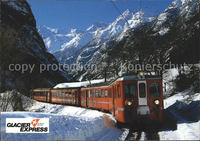 Eisenbahn Glacier-Express Zermatt-St. Moritz Mattertal Weisshorn Bishorn