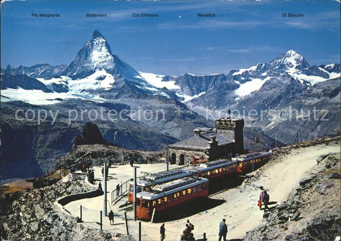 Zahnradbahn Zermatt Station Gornergrat Matterhorn Dt. Blanche