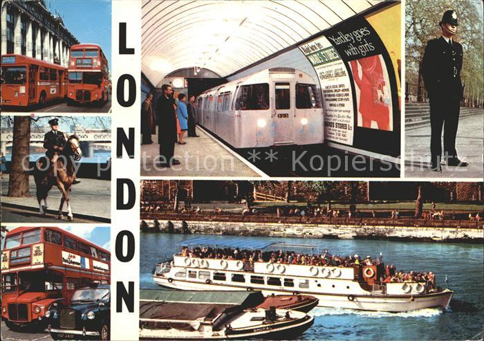 U-Bahn Subway Underground Polizist Autobus Motorboot London