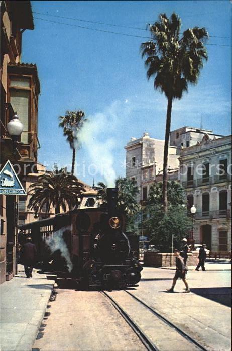 Lokomotive Castellon de la Plana Plaza de la Paz Tranvia a vapor