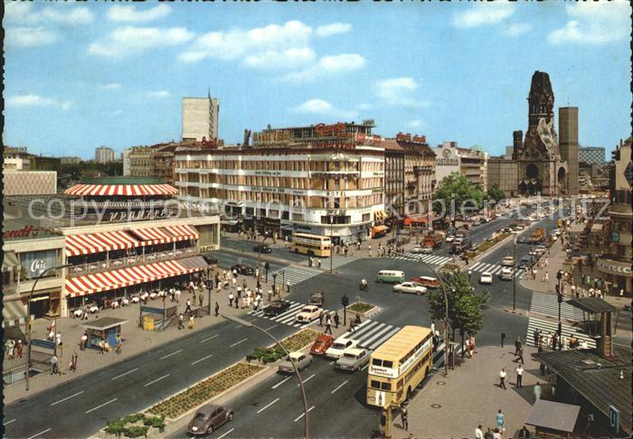 BERLIN  CITY Fliegeraufnahme Kurfuerstendamm Kaiser Wilhelm Gedaechtniskirche