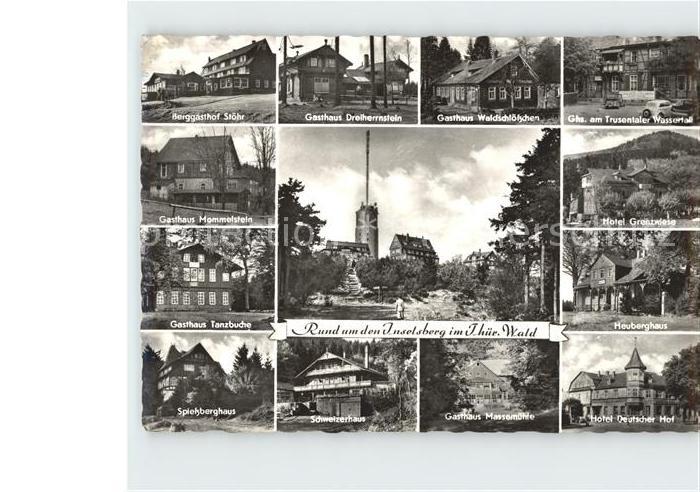 Inselsberg Schmalkalden Heuberghaus Gasthaus Tanzbuche Spietzberghaus Hotel Deut