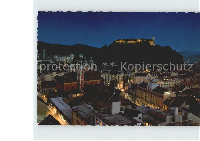 Ljubljana bei Nacht Burg