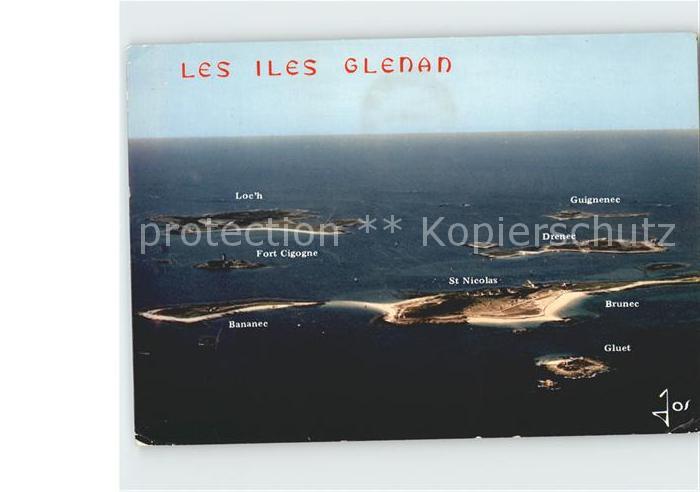 Iles de Glenan Loc Fort Cigogne Bananec St Nicolas Drence Gluet
