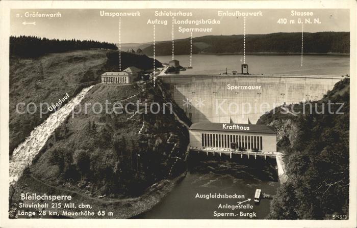 Bleilochtalsperre Krafthaus Sperrmauer