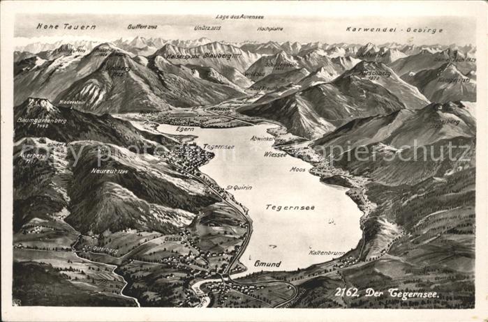 Tegernsee Bayern Panoramakarte