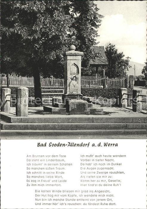 Allendorf Bad Sooden Zimmersbrunnen und Gedicht