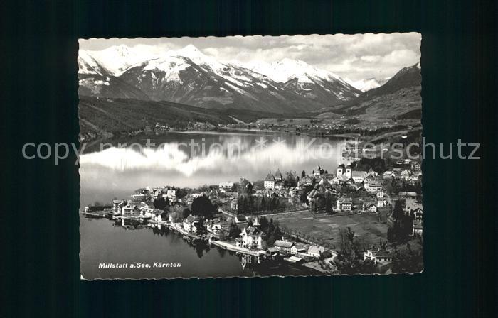 Millstatt Millstaettersee Fliegeraufnahme mit See